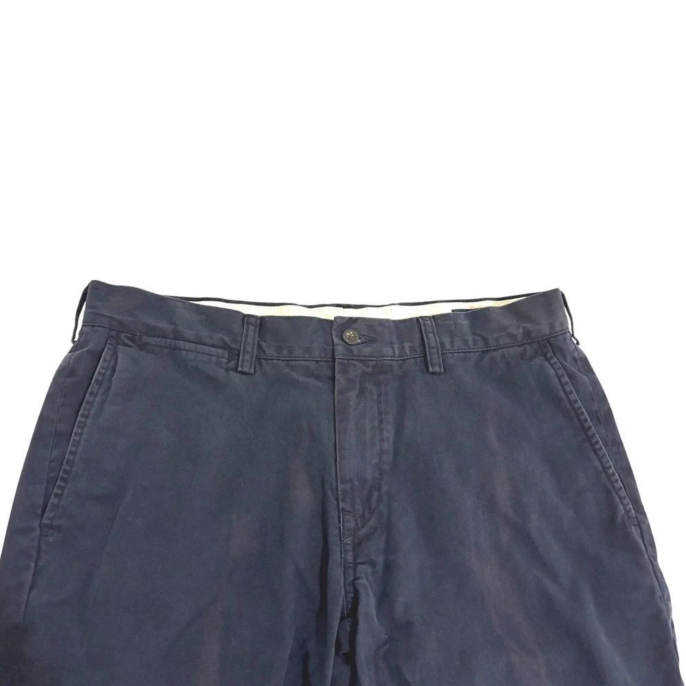 Polo Ralph Lauren Chino Pants Men 34W x 28L Navy Blue Cotton Twill Straight Fit